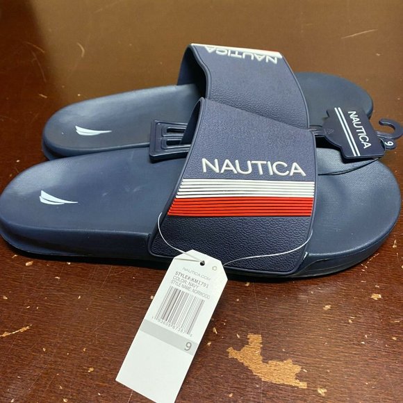 Nautica Navy Comfort Slip On Slide Sandals Size 9 main image 4